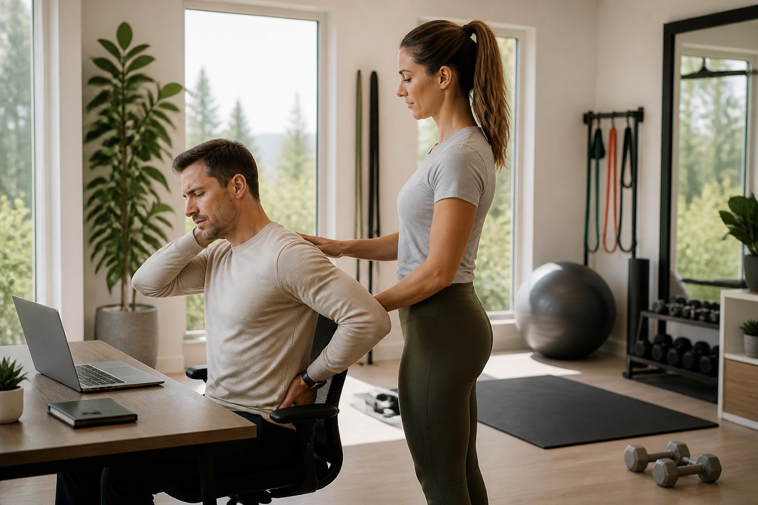 Private training I Sit at a Desk 10 Hours in Rancho Santa Fe Office What Is the Best Fix for My Back